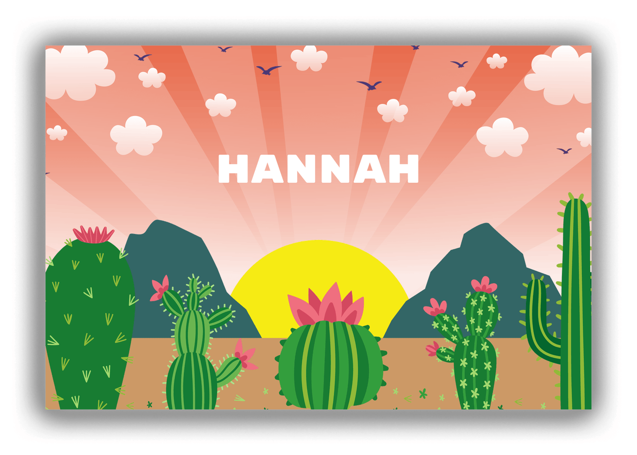 Personalized Cactus / Succulent Canvas Wrap & Photo Print II - Cactus Range - Orange Background - Front View