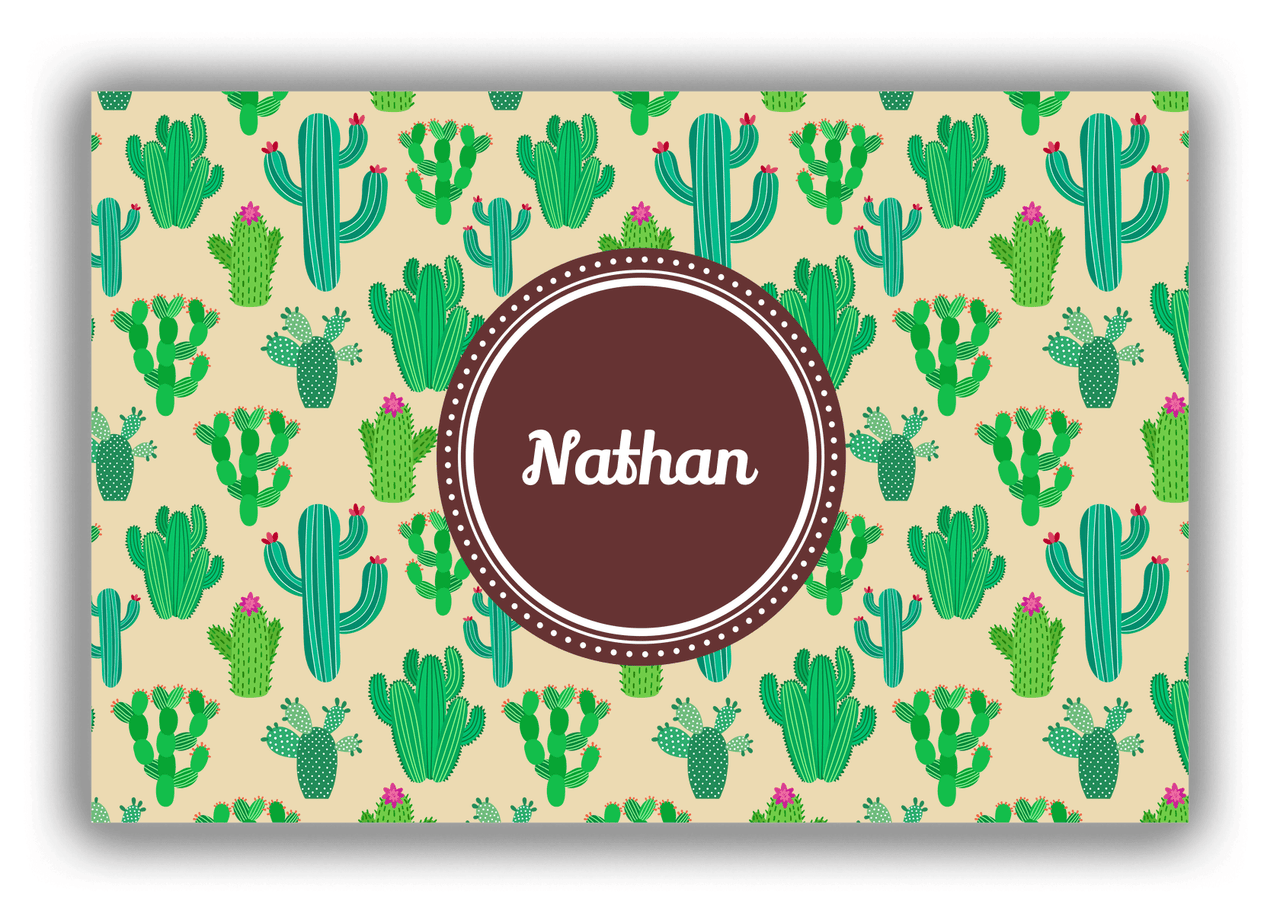 Personalized Cactus / Succulent Canvas Wrap & Photo Print III - Circle Nameplate - Front View