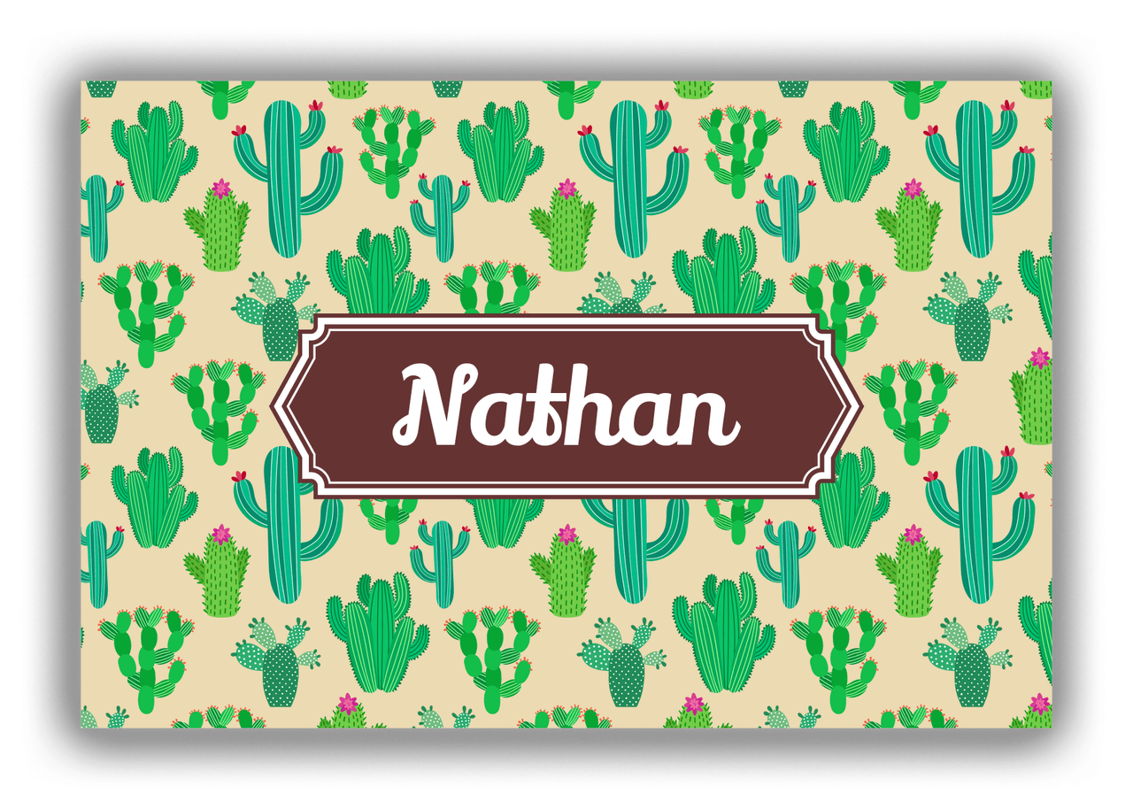 Personalized Cactus / Succulent Canvas Wrap & Photo Print III - Decorative Rectangle Nameplate - Front View