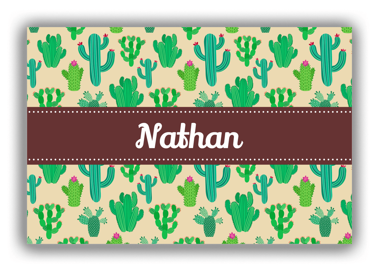 Personalized Cactus / Succulent Canvas Wrap & Photo Print III - Ribbon Nameplate - Front View