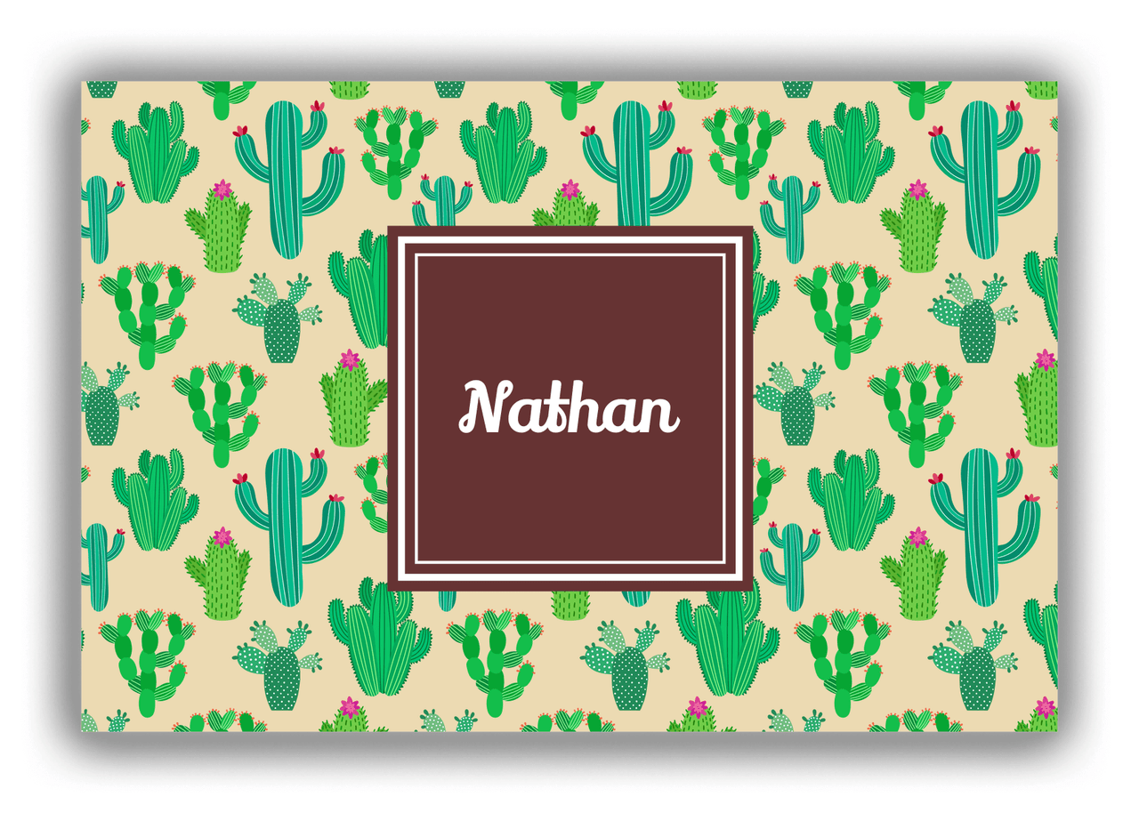 Personalized Cactus / Succulent Canvas Wrap & Photo Print III - Square Nameplate - Front View