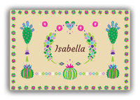 Thumbnail for Personalized Cactus / Succulent Canvas Wrap & Photo Print IV - Cactus Wreath - Tan Background - Front View