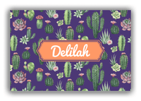 Thumbnail for Personalized Cactus / Succulent Canvas Wrap & Photo Print V - Watercolor Cactus - Decorative Rectangle Nameplate - Front View
