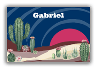 Thumbnail for Personalized Cactus / Succulent Canvas Wrap & Photo Print VIII - Desert Brush - Blue Background - Front View