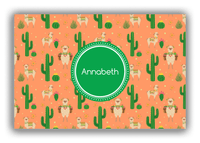 Thumbnail for Personalized Cactus / Succulent Canvas Wrap & Photo Print X - Alpacas - Circle Nameplate - Front View