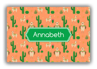 Thumbnail for Personalized Cactus / Succulent Canvas Wrap & Photo Print X - Alpacas - Decorative Rectangle Nameplate - Front View