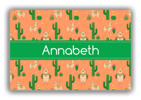 Thumbnail for Personalized Cactus / Succulent Canvas Wrap & Photo Print X - Alpacas - Ribbon Nameplate - Front View
