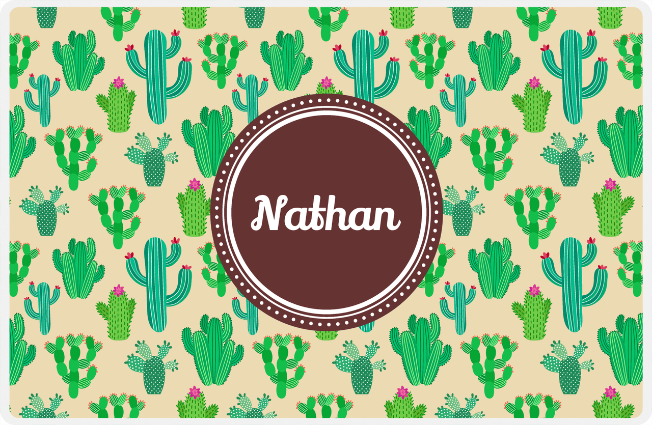 Personalized Cactus / Succulent Placemat III - Circle Nameplate -  View