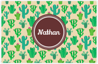 Thumbnail for Personalized Cactus / Succulent Placemat III - Circle Nameplate -  View