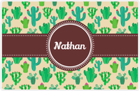 Thumbnail for Personalized Cactus / Succulent Placemat III - Circle Ribbon Nameplate -  View