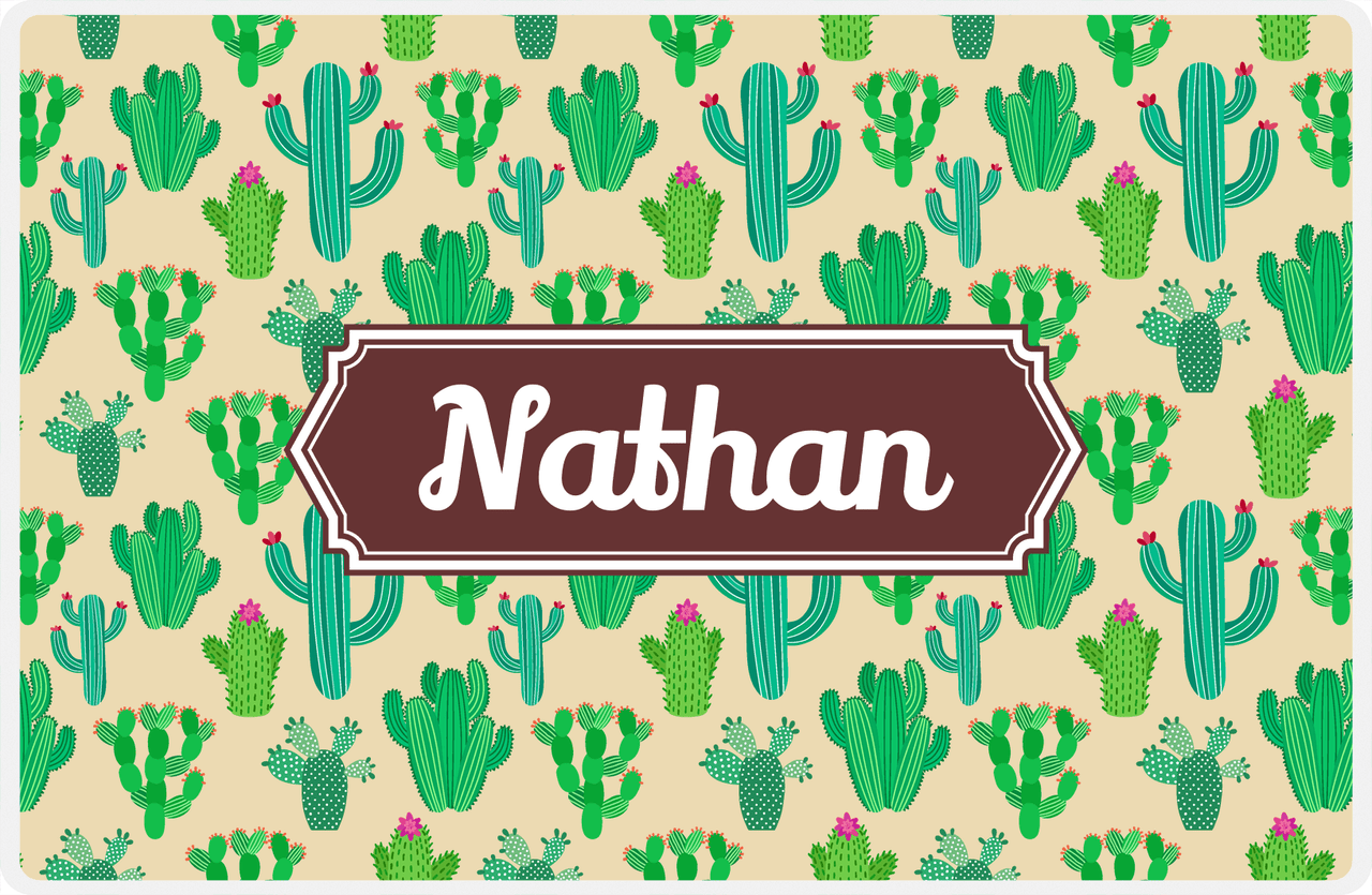 Personalized Cactus / Succulent Placemat III - Decorative Rectangle Nameplate -  View