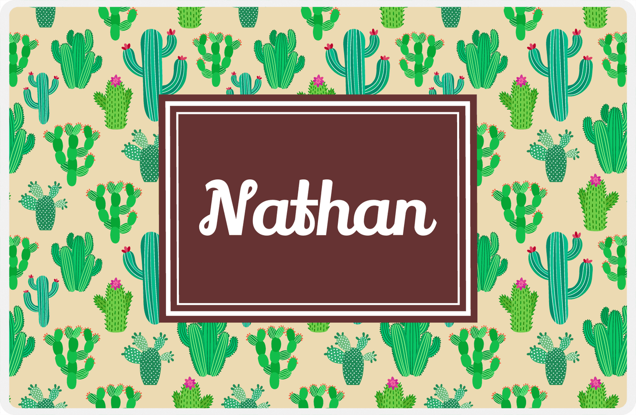 Personalized Cactus / Succulent Placemat III - Rectangle Nameplate -  View