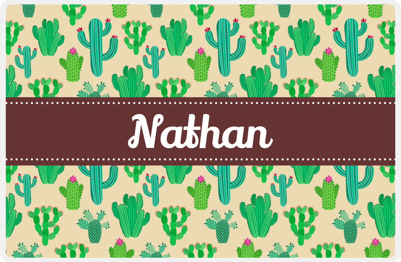 Personalized Cactus / Succulent Placemat III - Ribbon Nameplate -  View