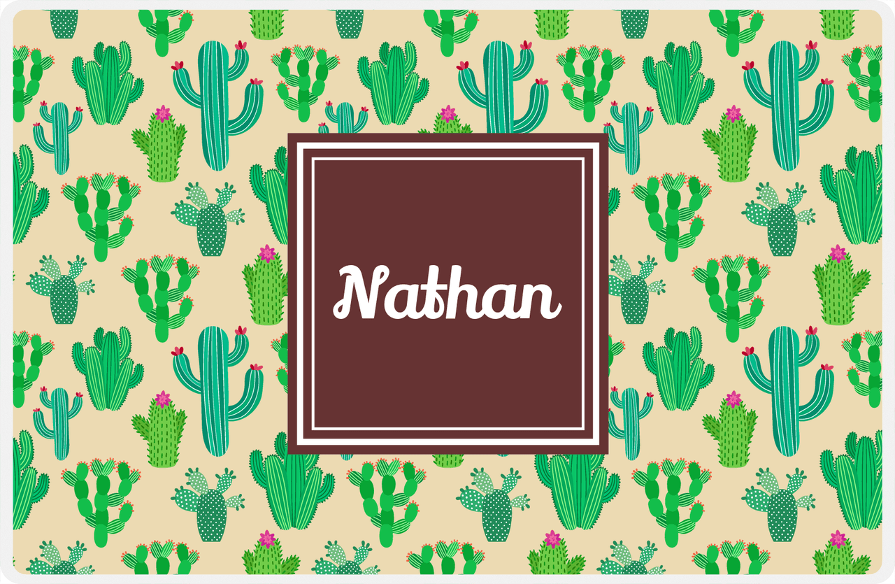 Personalized Cactus / Succulent Placemat III - Square Nameplate -  View