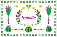 Thumbnail for Personalized Cactus / Succulent Placemat IV - Cactus Wreath - White Background -  View