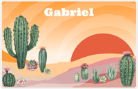 Thumbnail for Personalized Cactus / Succulent Placemat VIII - Desert Brush - Orange Background -  View