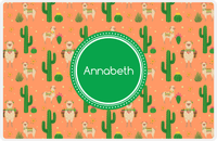 Thumbnail for Personalized Cactus / Succulent Placemat X - Alpacas - Circle Nameplate -  View