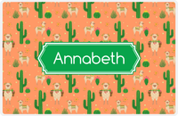 Thumbnail for Personalized Cactus / Succulent Placemat X - Alpacas - Decorative Rectangle Nameplate -  View