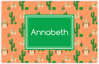 Thumbnail for Personalized Cactus / Succulent Placemat X - Alpacas - Rectangle Nameplate -  View