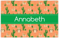 Thumbnail for Personalized Cactus / Succulent Placemat X - Alpacas - Ribbon Nameplate -  View