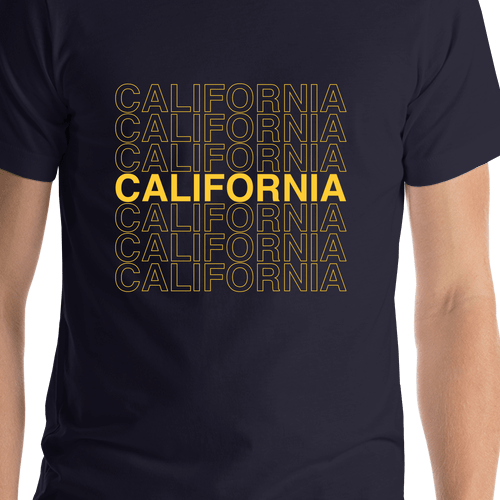 California T-Shirt - Navy Blue - Shirt Close-Up View
