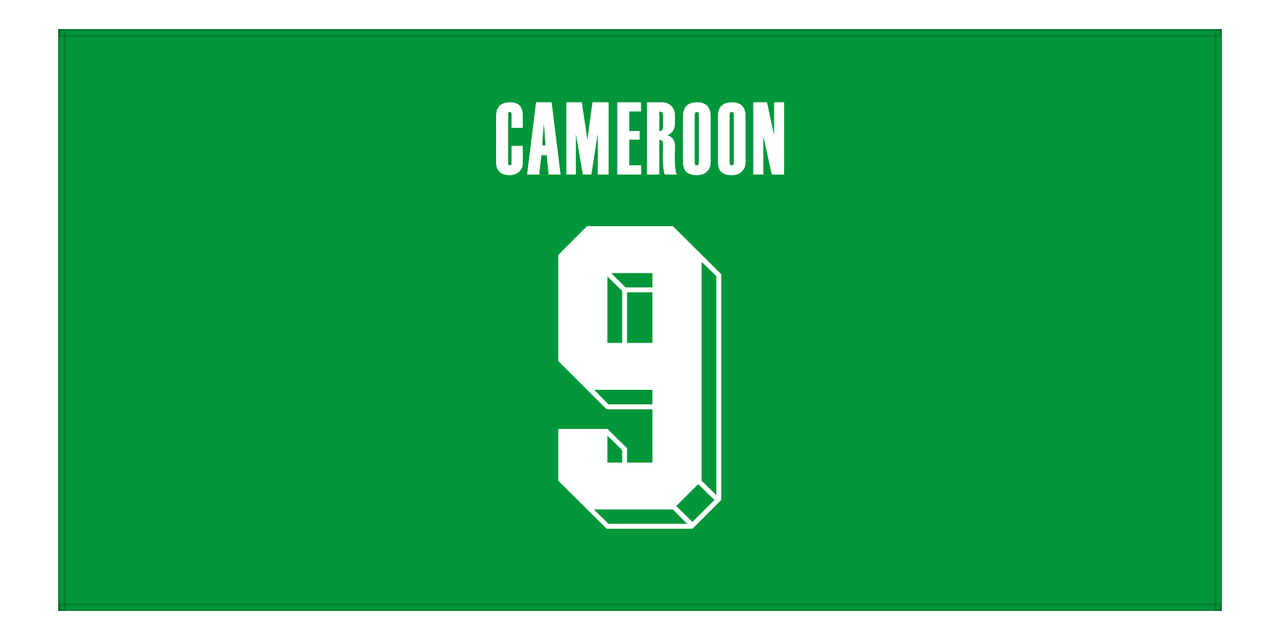 Personalized Cameroon Jersey Number Beach Towel - Green - Front View
