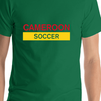 Thumbnail for Cameroon Soccer T-Shirt - Green - Shirt Close-Up View