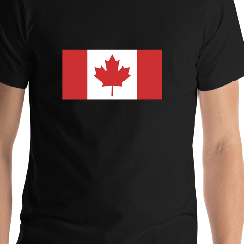 Canada Flag T-Shirt - Black - Shirt Close-Up View