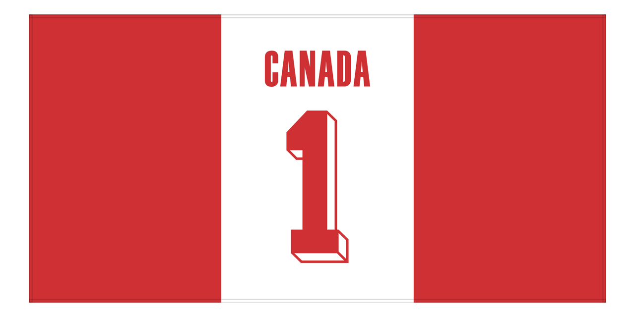 Personalized Canada Jersey Number Beach Towel - Front View