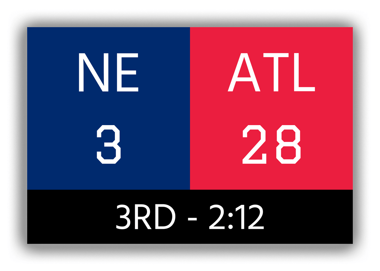 Personalized Canvas Wrap & Photo Print - Sports Scoreboard - Navy vs Red - Front View