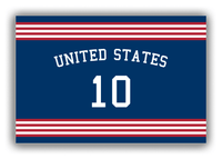 Thumbnail for Personalized Canvas Wrap & Photo Print - Jersey Number with Arched Name - United States - Triple Stripe - Front View