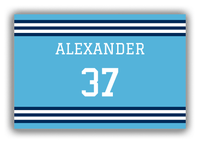 Thumbnail for Personalized Canvas Wrap & Photo Print - Jersey Number - Blue and Navy - Double Stripe - Front View