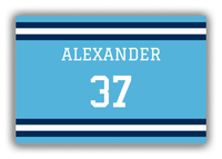 Thumbnail for Personalized Canvas Wrap & Photo Print - Jersey Number - Blue and Navy - Single Stripe - Front View