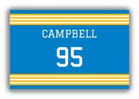 Thumbnail for Personalized Canvas Wrap & Photo Print - Jersey Number - Blue and Gold - Triple Stripe - Front View