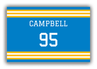 Thumbnail for Personalized Canvas Wrap & Photo Print - Jersey Number - Blue and Gold - Double Stripe - Front View