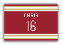 Thumbnail for Personalized Canvas Wrap & Photo Print - Jersey Number - Red and Gold - Triple Stripe - Front View
