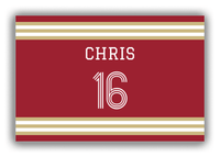 Thumbnail for Personalized Canvas Wrap & Photo Print - Jersey Number - Red and Gold - Double Stripe - Front View