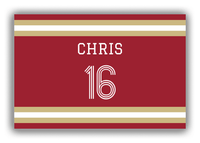 Thumbnail for Personalized Canvas Wrap & Photo Print - Jersey Number - Red and Gold - Single Stripe - Front View