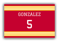 Thumbnail for Personalized Canvas Wrap & Photo Print - Jersey Number - Red and Yellow - Triple Stripe - Front View
