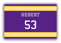 Thumbnail for Personalized Canvas Wrap & Photo Print - Jersey Number - Purple and Gold - Triple Stripe - Front View