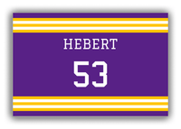 Thumbnail for Personalized Canvas Wrap & Photo Print - Jersey Number - Purple and Gold - Double Stripe - Front View