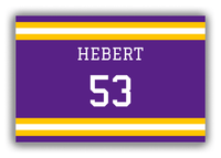 Thumbnail for Personalized Canvas Wrap & Photo Print - Jersey Number - Purple and Gold - Single Stripe - Front View