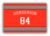 Thumbnail for Personalized Canvas Wrap & Photo Print - Jersey Number with Arched Name - Orange and Brown - Triple Stripe - Front View