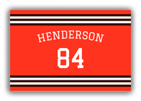 Thumbnail for Personalized Canvas Wrap & Photo Print - Jersey Number with Arched Name - Orange and Brown - Double Stripe - Front View