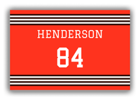 Thumbnail for Personalized Canvas Wrap & Photo Print - Jersey Number - Orange and Brown - Triple Stripe - Front View