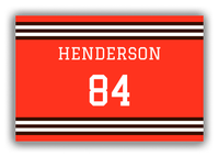 Thumbnail for Personalized Canvas Wrap & Photo Print - Jersey Number - Orange and Brown - Double Stripe - Front View