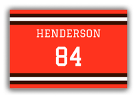 Thumbnail for Personalized Canvas Wrap & Photo Print - Jersey Number - Orange and Brown - Single Stripe - Front View