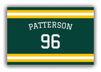Thumbnail for Personalized Canvas Wrap & Photo Print - Jersey Number with Arched Name - Green and Yellow - Single Stripe - Front View