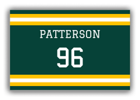 Thumbnail for Personalized Canvas Wrap & Photo Print - Jersey Number - Green and Yellow - Single Stripe - Front View