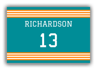 Thumbnail for Personalized Canvas Wrap & Photo Print - Jersey Number - Teal and Orange - Triple Stripe - Front View